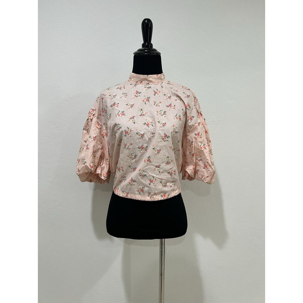 NWT Anthropologie Pink Floral Blouse Open Back Size S - Picture 4 of 7